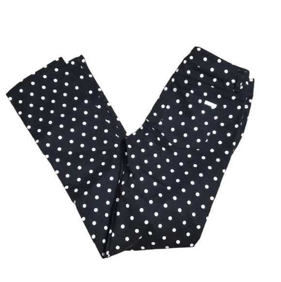 White House Black Market Blanc Polka Dot Slim Ankle Jean 0 R - Picture 4 of 9
